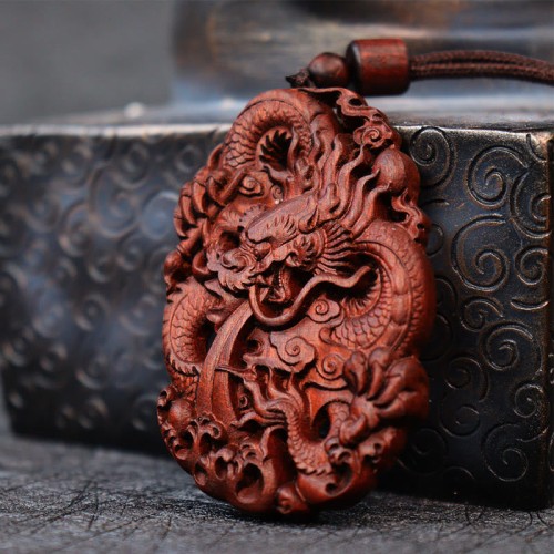 Lightning Struck Jujube Wood Dragon Necklace Lightning Struck Jujube Wood Dragon Necklace