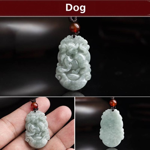 Natural Jade 12 Chinese Zodiac Success Necklace Pendant