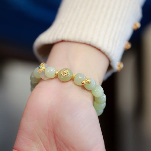 Hetian Jade Plated Gold Luck Set Hetian Jade Plated Gold Luck Set