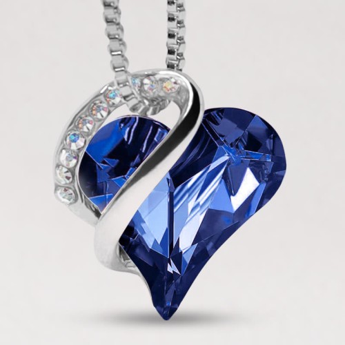 Love Heart Birthstone Healing Energy Necklace Love Heart Birthstone Healing Energy Necklace