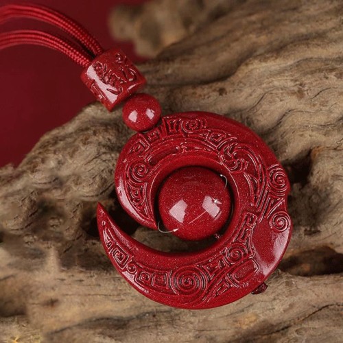 Natural Cinnabar Luck Concentration Necklace Natural Cinnabar Luck Concentration Necklace