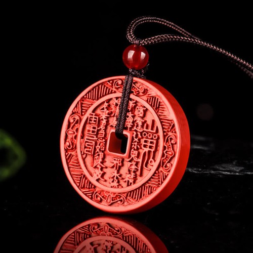 Cinnabar Mountain Ghost Bagua Blessing Necklace Pendant Cinnabar Mountain Ghost Bagua Blessing Necklace Pendant
