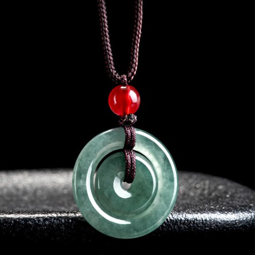 Green Jade Peace Buckle Abundance Necklace Green Jade Peace Buckle Abundance Necklace