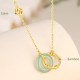 Sterling Silver Green Aventurine Bamboo Coin Necklace Sterling Silver Green Aventurine Bamboo Coin Necklace