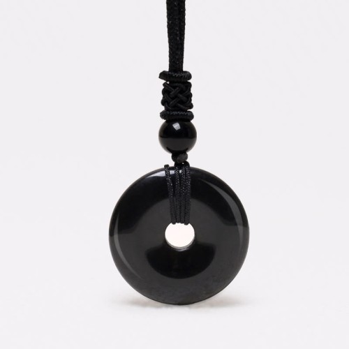 Lucky Coin Healing Crystal Gemstone Necklace