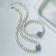925 Sterling Silver Pearl Hetian Jade Aquamarine Necklace 925 Sterling Silver Pearl Hetian Jade Aquamarine Necklace
