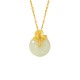 Sterling Silver Hetian Jade Ginkgo Prosperity Necklace Sterling Silver Hetian Jade Ginkgo Prosperity Necklace