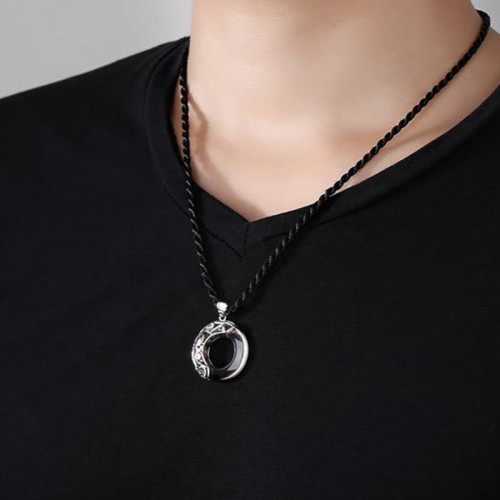 Zodiac Ice Obsidian Blessing Round Necklace Zodiac Ice Obsidian Blessing Round Necklace
