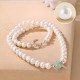 925 Sterling Silver Pearl Jade Healing Jewelry Set 925 Sterling Silver Pearl Jade Healing Jewelry Set