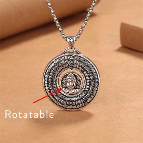 Heart Sutra Buddha Peace Buckle Serenity Necklace Heart Sutra Buddha Peace Buckle Serenity Necklace