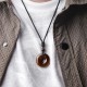 Lucky Coin Healing Crystal Gemstone Necklace