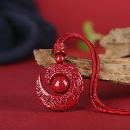Natural Cinnabar Luck Concentration Necklace Natural Cinnabar Luck Concentration Necklace