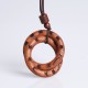 Lightning Struck Jujube Wood Yin Yang Taoist Necklace