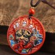 Zakiram Goddess Wealth Painted Cinnabar Necklace Pendant Zakiram Goddess Wealth Painted Cinnabar Necklace Pendant