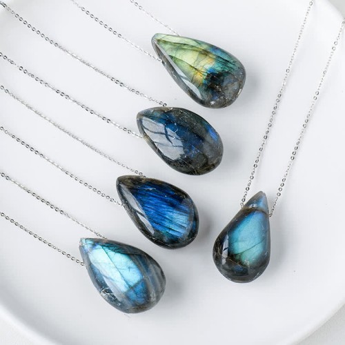 Labradorite Water Drop Healing Necklace Pendant Labradorite Water Drop Healing Necklace Pendant