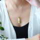 White Jade Cyan Jade Bamboo Protection Necklace White Jade Cyan Jade Bamboo Protection Necklace