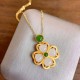 Four Leaf Clover Jade Prosperity Necklace Pendant