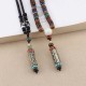 Tibetan Om Mani Padme Hum Dzi Bead Necklace Pendant