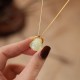 925 Silver Hetian Jade Laughing Buddha Necklace