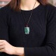 Green Jade God of Wealth Caishen Abundance Necklace Green Jade God of Wealth Caishen Abundance Necklace