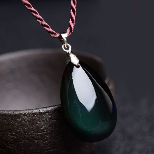 Gold Sheen Obsidian Water Drop Necklace Gold Sheen Obsidian Water Drop Necklace