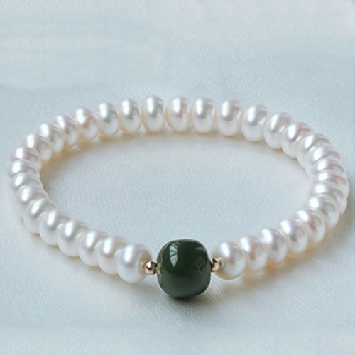 925 Sterling Silver Pearl Hetian Jade Aquamarine Necklace 925 Sterling Silver Pearl Hetian Jade Aquamarine Necklace