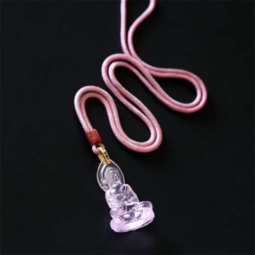 Blue Tathagata Buddha Liuli Crystal Amulet Necklace Blue Tathagata Buddha Liuli Crystal Amulet Necklace
