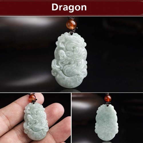 Natural Jade 12 Chinese Zodiac Success Necklace Pendant