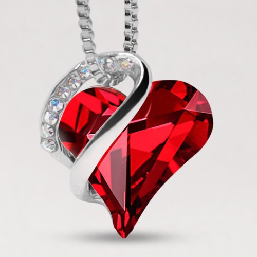 Love Heart Birthstone Healing Energy Necklace Love Heart Birthstone Healing Energy Necklace