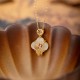 925 Silver Hetian Jade Orchid Clover Luck Necklace Set 925 Silver Hetian Jade Orchid Clover Luck Necklace Set