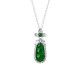 Sterling Silver Cyan Jade Pea Luck Healing Necklace Sterling Silver Cyan Jade Pea Luck Healing Necklace