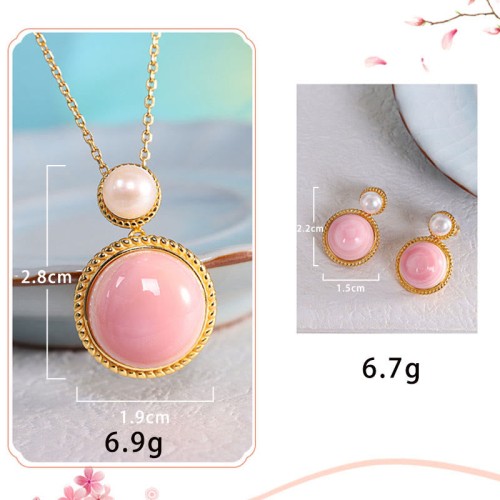 Sterling Silver Queen Conch Shell Pearl Luck Set Sterling Silver Queen Conch Shell Pearl Luck Set