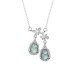 Sterling Silver Green Jade Gourd Butterfly Luck Necklace