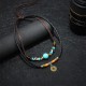 Turquoise Dzi Bead Protection Necklace Pendant