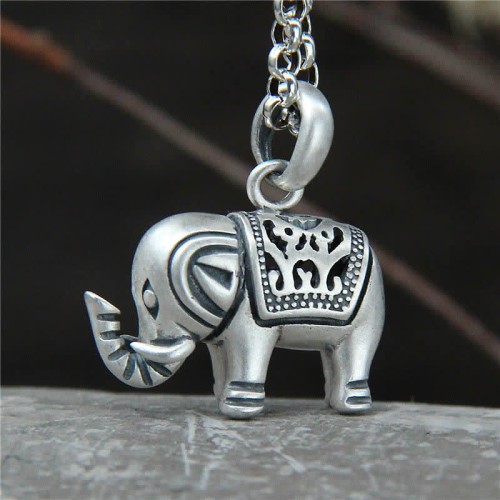 Sterling Silver Elephant Strength Necklace Pendant Sterling Silver Elephant Strength Necklace Pendant