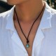 Round Turquoise Stone Protection Necklace Pendant Round Turquoise Stone Protection Necklace Pendant