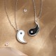 Sterling Silver Yin Yang Symbol Harmony Necklace Pendant