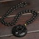 Black Obsidian Pixiu Bead Rope Strength Necklace Pendant Black Obsidian Pixiu Bead Rope Strength Necklace Pendant