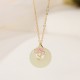 925 Silver Hetian Jade Orchid Luck Necklace Set 925 Silver Hetian Jade Orchid Luck Necklace Set