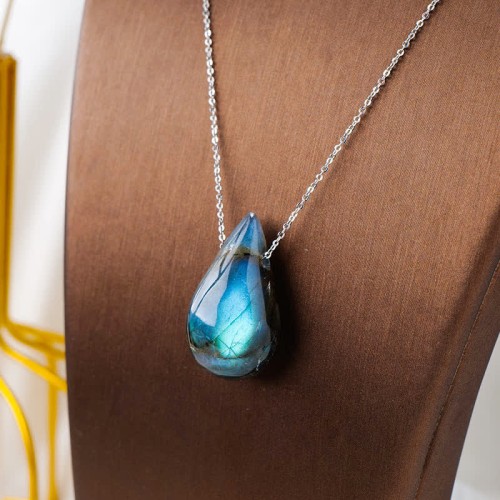 Labradorite Water Drop Healing Necklace Pendant Labradorite Water Drop Healing Necklace Pendant