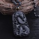 Black Obsidian Koi Fish Strength Beaded Necklace Black Obsidian Koi Fish Strength Beaded Necklace