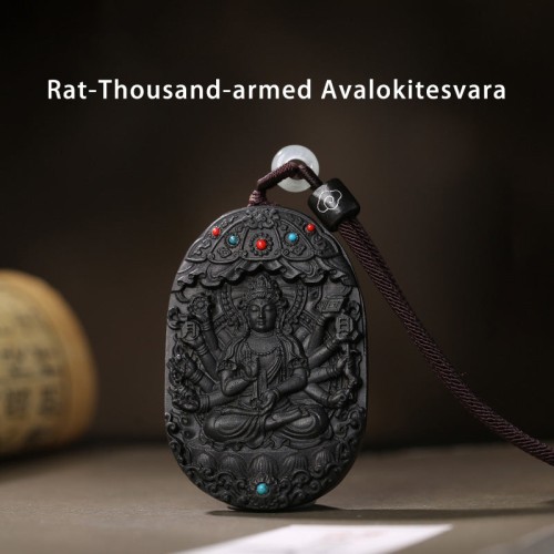 Zodiac Buddha Agarwood Peace Lotus Necklace Pendant
