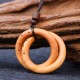 Jujube Wood Taoist Yin Yang Ring Luck Necklace Jujube Wood Taoist Yin Yang Ring Luck Necklace