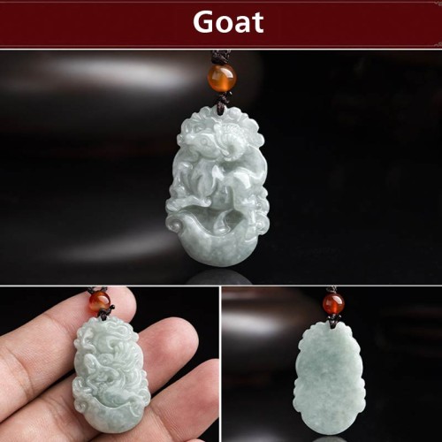 Natural Jade 12 Chinese Zodiac Success Necklace Pendant