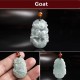 Natural Jade 12 Chinese Zodiac Success Necklace Pendant
