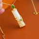 White Jade Cyan Jade Bamboo Protection Necklace White Jade Cyan Jade Bamboo Protection Necklace