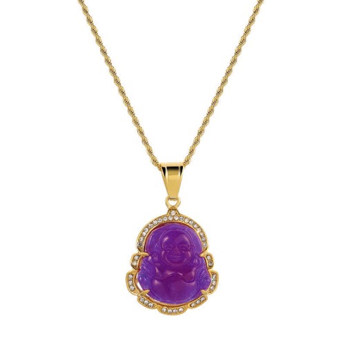 18K Gold Filled Laughing Buddha Jade Luck Necklace 18K Gold Filled Laughing Buddha Jade Luck Necklace