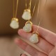 925 Silver Hetian Jade Laughing Buddha Necklace