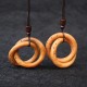 Jujube Wood Taoist Yin Yang Ring Luck Necklace Jujube Wood Taoist Yin Yang Ring Luck Necklace