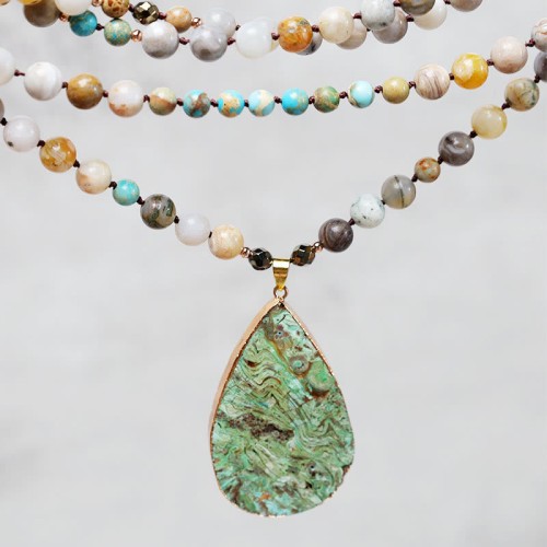 Ocean Picasso Jasper Beaded Healing Necklace